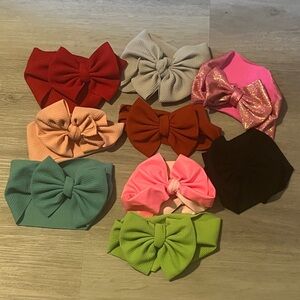 Colorful Kids Bow Headband Set